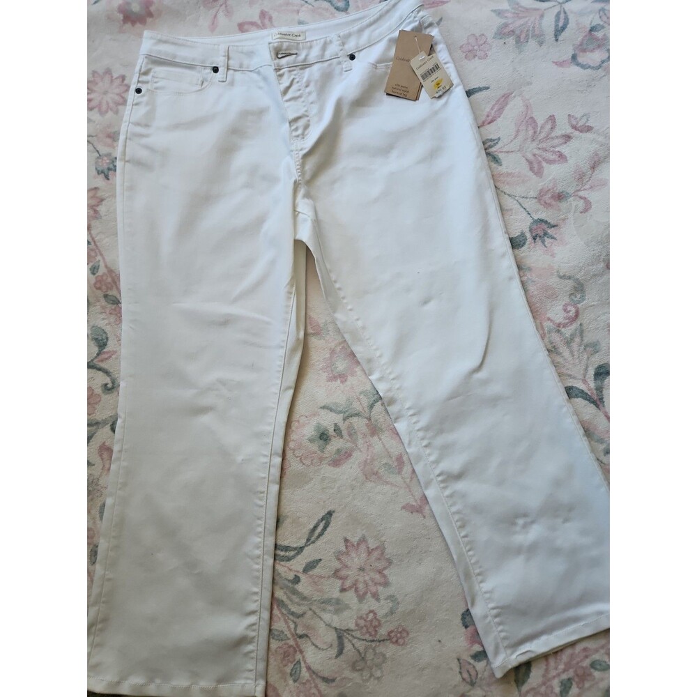 COLDWATER CREEK White Denim Natural Waist Bootcut Jeans Size 16 NWT 36x27